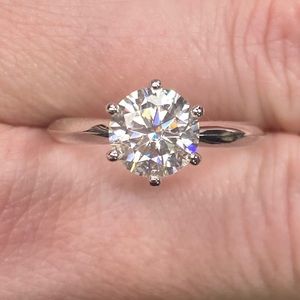 1.5 Carat Moissanite Diamond Engagement Ring ~ Bridal Wedding ~ Anniversary